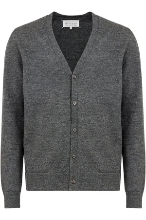 Maison Margiela Finstrikket cardigan med albuelapper