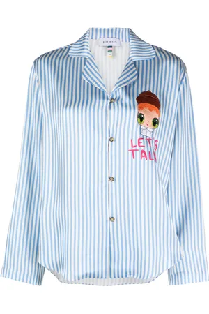 MIRA MIKATI X Javier Calleja skjorte i satin med striber