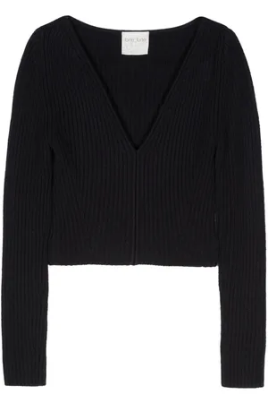 FORTE FORTE Cropped ribstrikket trøje