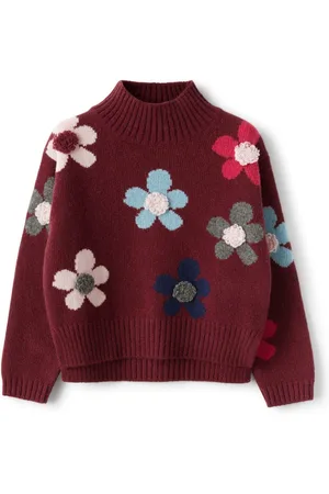 Il gufo Intarsiastrikket trøje med blomstertryk