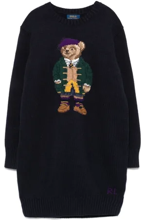 Ralph Lauren Intarsiastrikket Polo Bear kjole