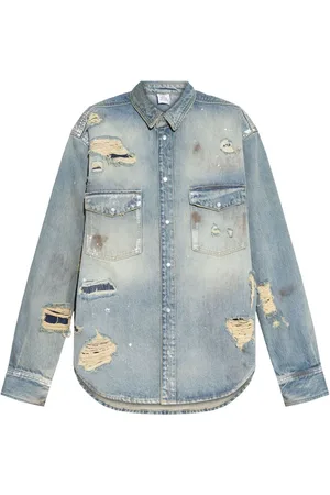 Vetements Denimskjorte med slitageeffekt