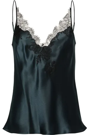 CARINE GILSON Camisole-top i silke med V-hals