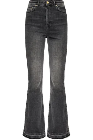 Ganni Højtaljede jeans med svaj og logomærke