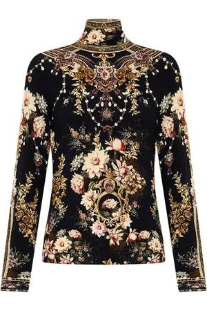 Camilla Top i jersey med rullekrave