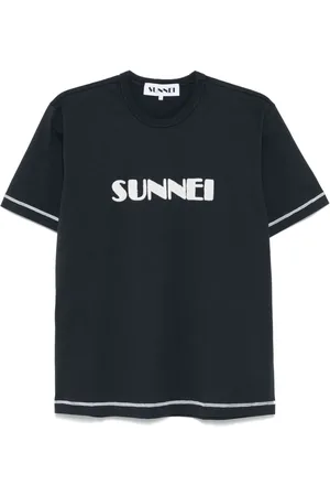 SUNNEI T-shirt med flocktekstur og logo