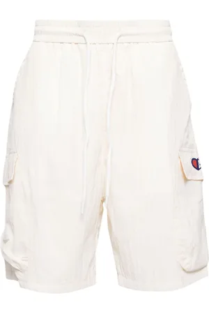 Ground Zero Cargo-shorts med krøllet effekt og logotryk