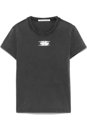 Alexander Wang Kort T-shirt med hævet logo