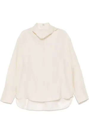 Totême Bluse i organza med høj hals