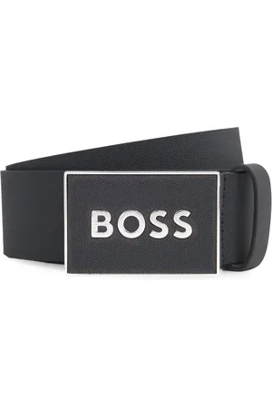 HUGO BOSS Læderbælte med logo-bogstav