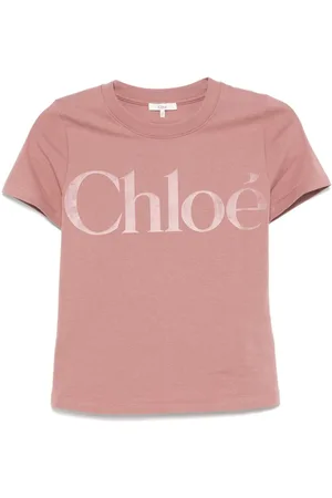 Chloé T-shirt med logo-applikation