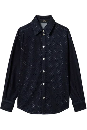 Twin-Set Denimskjorte med rhinstenudsmykning