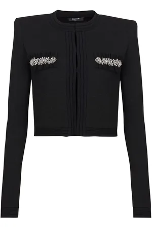 Balmain Cardigan med krystaludsmykning