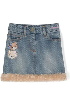MONNALISA Denimnederdel med bamsebroderi