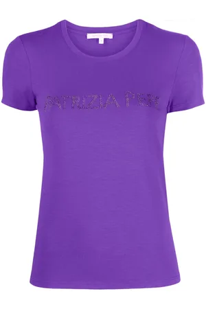 Patrizia Pepe T-shirt med rhinsten-logo