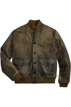 Ralph Lauren Stanton læderjakke med slitageeffekt