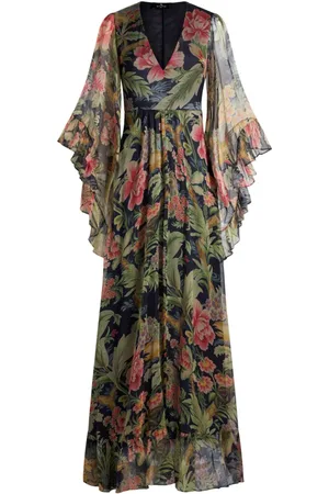 Etro Lang silkekjole med blomstertryk