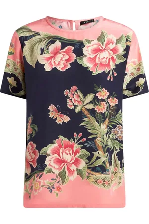 Etro T-shirt i silke med tryk