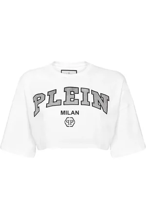 Philipp Plein Cropped top med logoudsmykning