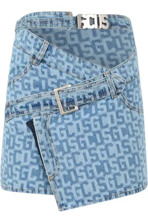 GCDS Kort denimnederdel med monogram