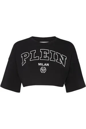 Philipp Plein Cropped top med logoudsmykning