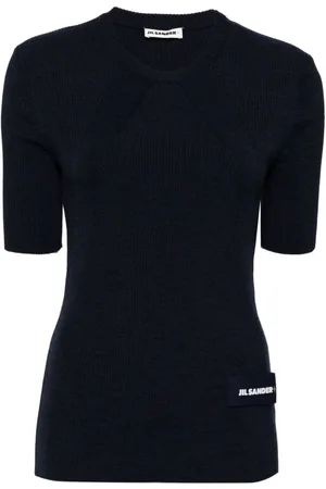 Jil Sander Strikket top med logomærke