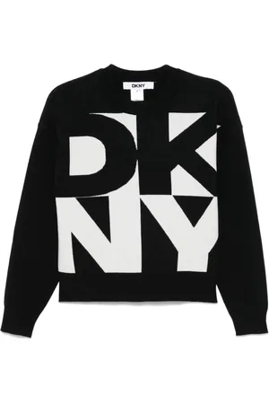 DKNY Sweater med logo i jacquard