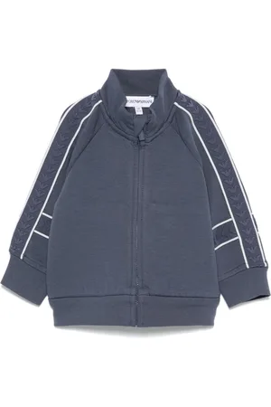 Emporio Armani Sweatshirt med præget logo og lynlås