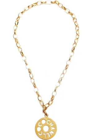 CHANEL Jumbo halskæde med udskåret logo 1990
