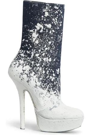 Dsquared2 120mm læderstøvler med painterly-design