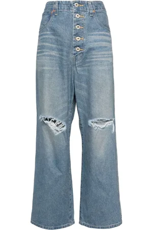 JUNYA WATANABE Jeans med lige ben og slitageeffekt