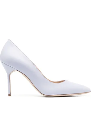 Manolo Blahnik BB 90mm pumps i læder med metallisk effekt