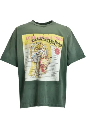 SAINT MXXXXXX X Cactus Plant Flea Market T-shirt med grafisk tryk