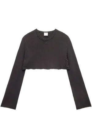 Courrèges Cropped trøje med broderet logo