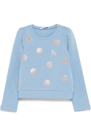 Liu Jo Polkaprikket sweatshirt med krystaludsmykning