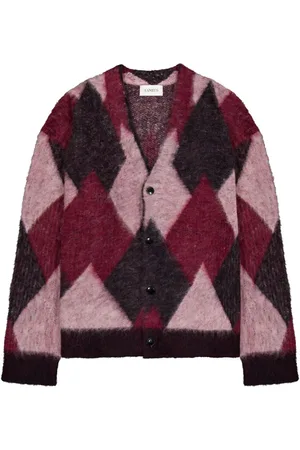 LANEUS Strikket cardigan med argyle-mønster