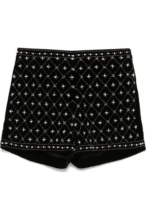 Twin-Set Shorts i velour med udsmykning