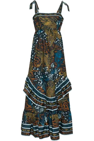 Marchesa Notte Lang Flying Cheetah kjole