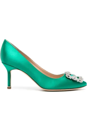 Manolo Blahnik Hangisi 70mm pumps med krystaludsmykning