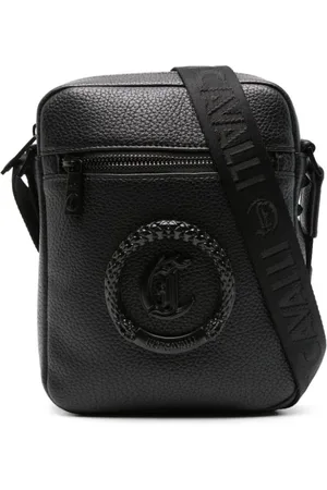 Roberto Cavalli Messenger-taske med logoplade