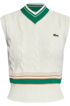 Lacoste Kabelstrikket top med broderet logo