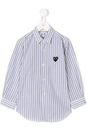 Comme des Garçons Nålestribet skjorte med hjertelogo