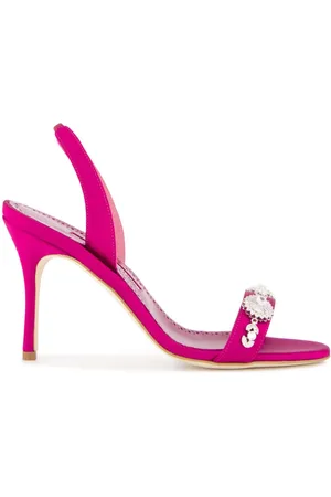 Manolo Blahnik 90 mm Lamisan slingback-sandaler
