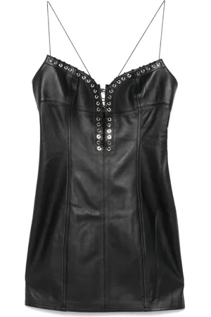 Ludovic De Saint Sernin Kort Cleavage kjole i læder