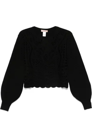 Twin-Set Sweater med hæklet panel