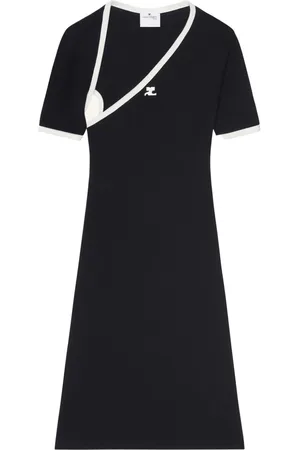 Courrèges Kort kjole med asymmetrisk krave