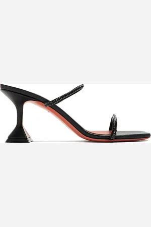 Amina Muaddi 70 mm Gilda sandaler i læder