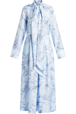 Stella McCartney Midi kjole med fjertryk