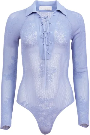 FLEUR DU MAL Pointelle bodysuit med lange ærmer