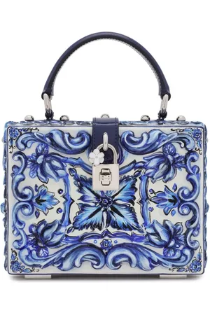 Dolce & Gabbana Dolce Box taske med tophåndtag og Majolica-tryk